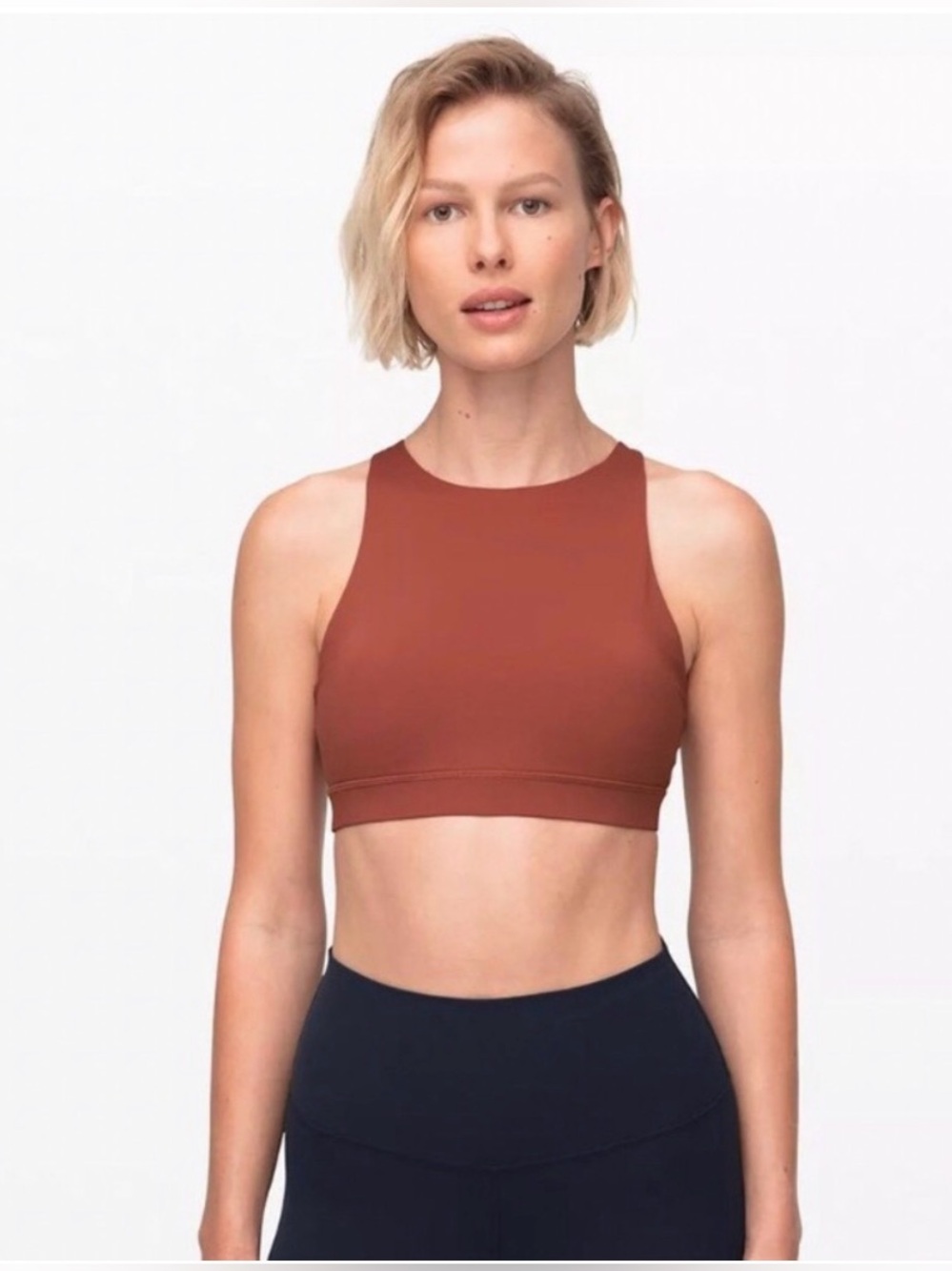 Lululemon High-Neck Energy Bra in Rustic Clay